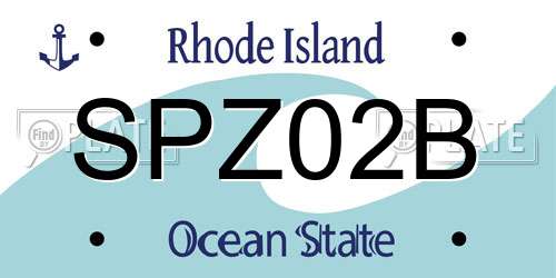 SPZ02B Rhode Island License Plate