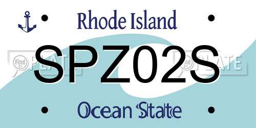 SPZ02S Rhode Island License Plate