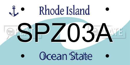 SPZ03A Rhode Island License Plate