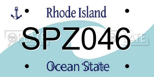 SPZ046 Rhode Island License Plate