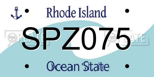 SPZ075 Rhode Island License Plate