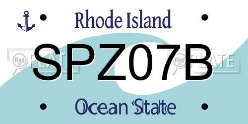 SPZ07B Rhode Island License Plate