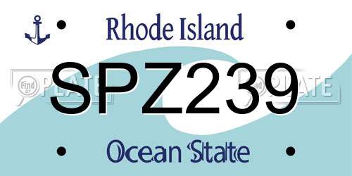SPZ239 Rhode Island License Plate