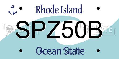 SPZ50B Rhode Island License Plate