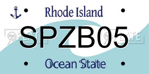 SPZB05 Rhode Island License Plate