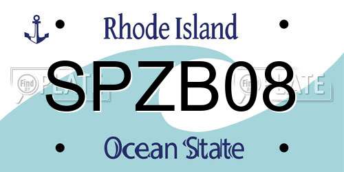 SPZB08 Rhode Island License Plate