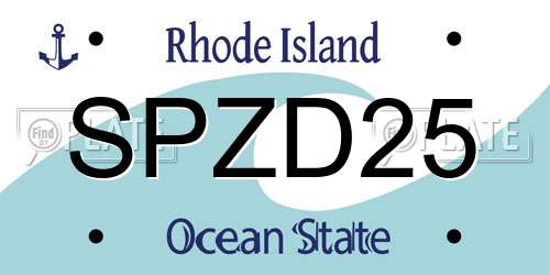 SPZD25 Rhode Island License Plate