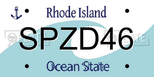 SPZD46 Rhode Island License Plate