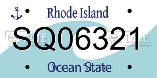SQ06321 Rhode Island License Plate