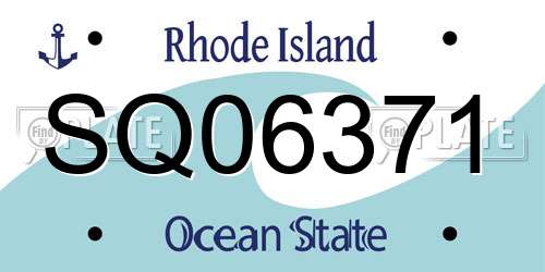 SQ06371 Rhode Island License Plate