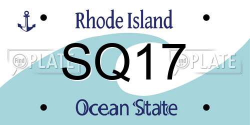 SQ17 Rhode Island License Plate