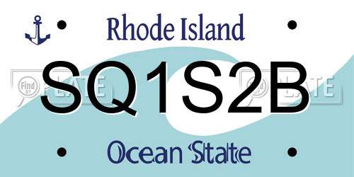 SQ1S2B Rhode Island License Plate