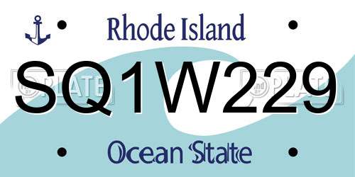 SQ1W229 Rhode Island License Plate