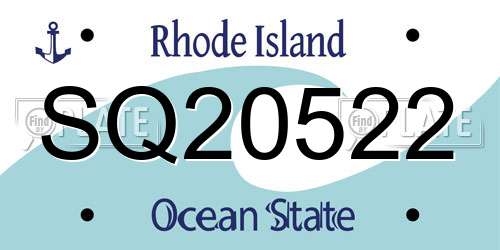 SQ20522 Rhode Island License Plate
