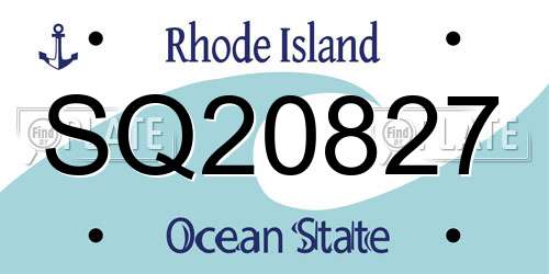 SQ20827 Rhode Island License Plate