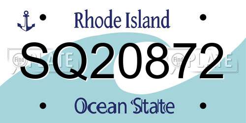 SQ20872 Rhode Island License Plate