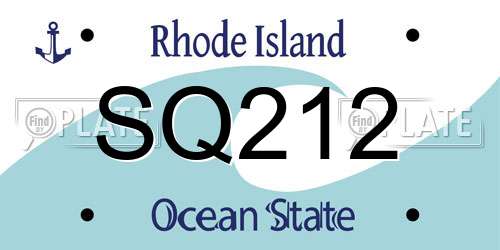 SQ212 Rhode Island License Plate