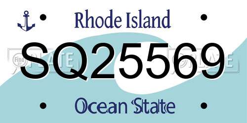 SQ25569 Rhode Island License Plate