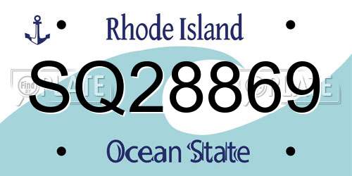 SQ28869 Rhode Island License Plate