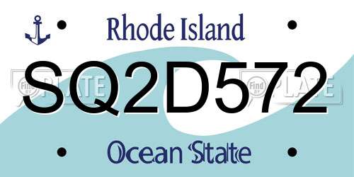 SQ2D572 Rhode Island License Plate