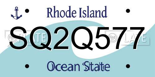 SQ2Q577 Rhode Island License Plate
