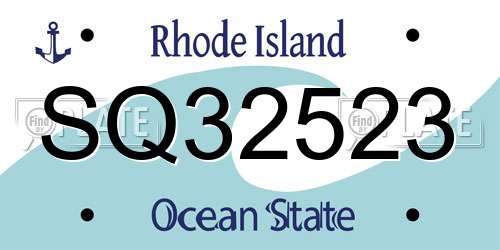 SQ32523 Rhode Island License Plate