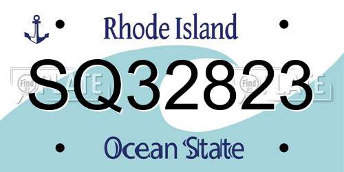 SQ32823 Rhode Island License Plate