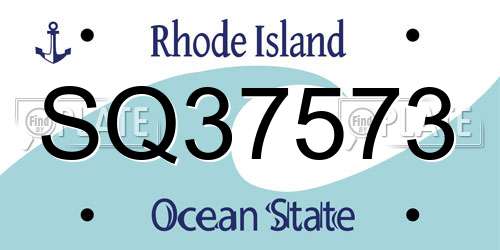 SQ37573 Rhode Island License Plate