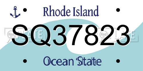 SQ37823 Rhode Island License Plate