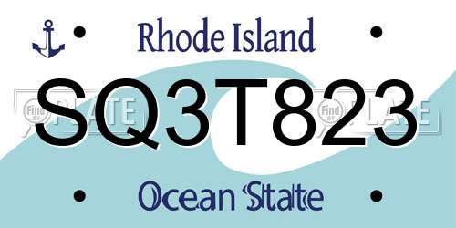 SQ3T823 Rhode Island License Plate