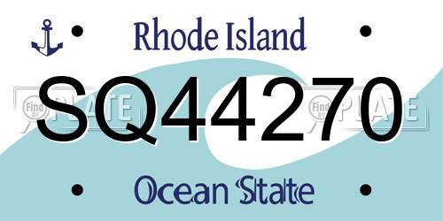 SQ44270 Rhode Island License Plate