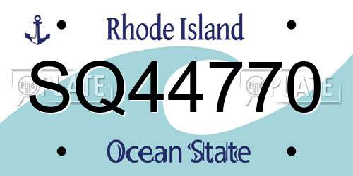 SQ44770 Rhode Island License Plate