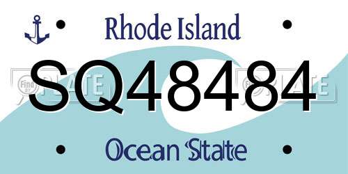 SQ48484 Rhode Island License Plate