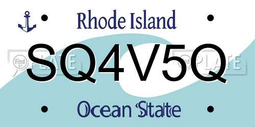 SQ4V5Q Rhode Island License Plate