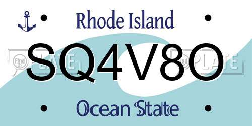 SQ4V8O Rhode Island License Plate