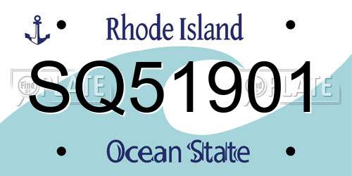 SQ51901 Rhode Island License Plate
