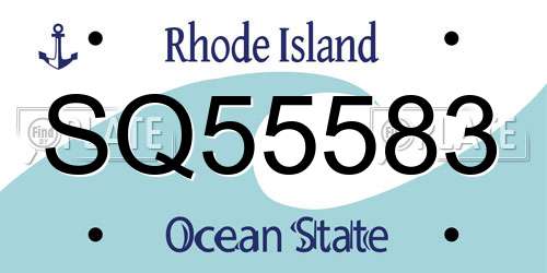 SQ55583 Rhode Island License Plate