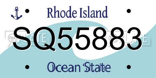 SQ55883 Rhode Island License Plate