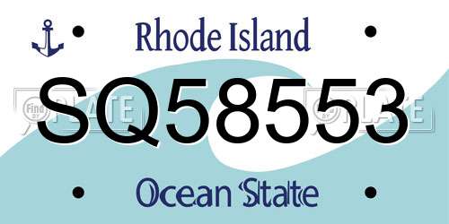 SQ58553 Rhode Island License Plate