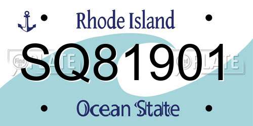 SQ81901 Rhode Island License Plate