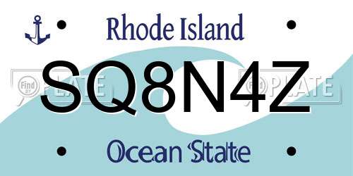 SQ8N4Z Rhode Island License Plate
