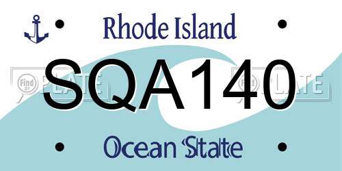 SQA140 Rhode Island License Plate