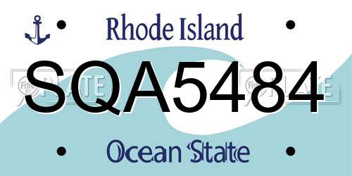 SQA5484 Rhode Island License Plate
