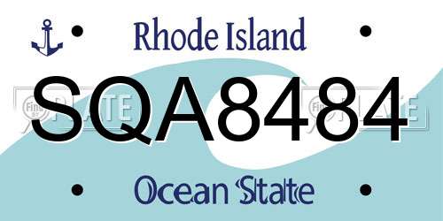 SQA8484 Rhode Island License Plate