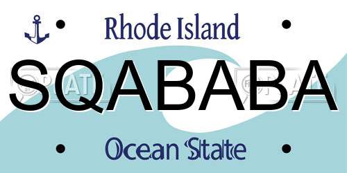 SQABABA Rhode Island License Plate