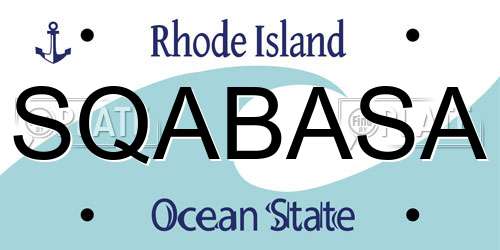 SQABASA Rhode Island License Plate