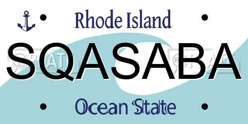 SQASABA Rhode Island License Plate