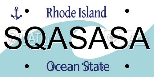 SQASASA Rhode Island License Plate
