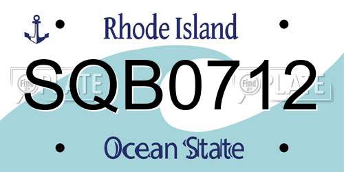 SQB0712 Rhode Island License Plate