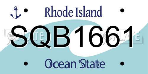 SQB1661 Rhode Island License Plate
